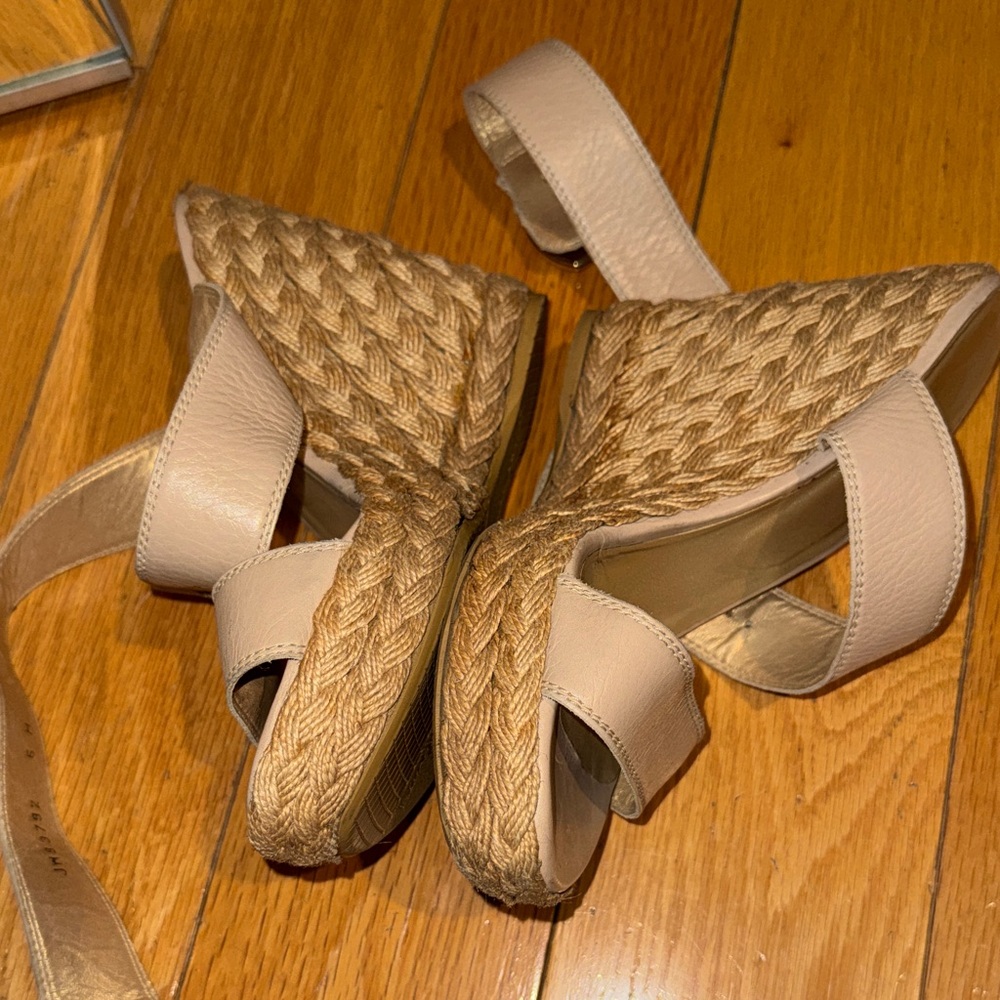 Stuart Weitzman Cream Espadrille Wedges - Picture 4 of 6